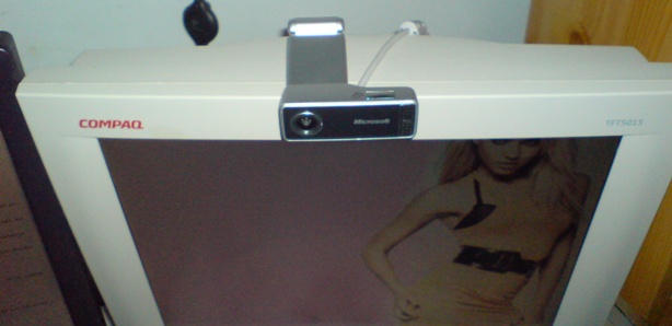 La webcam sur mon écran vue du haut