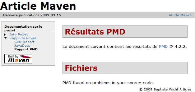 Rapport PMD